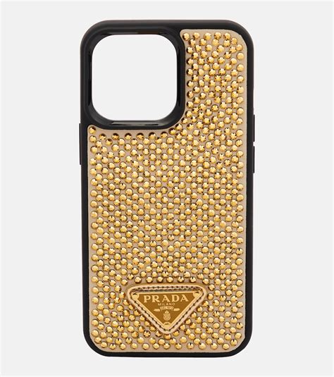 coque iphone 13 prada|Embellished leather iPhone 13 Pro case in gold .